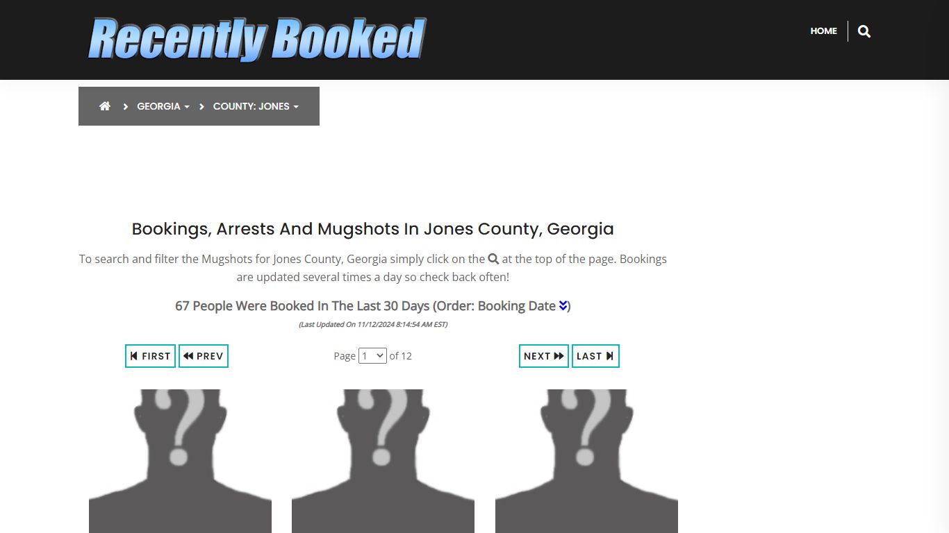 Bookings, Arrests and Mugshots in Jones County, Georgia - Recently Booked