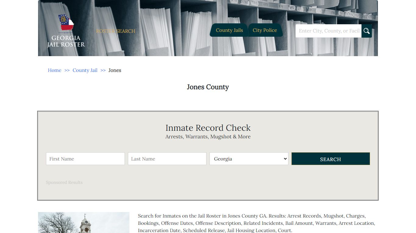 Jones County - Georgia Jail Inmate Search