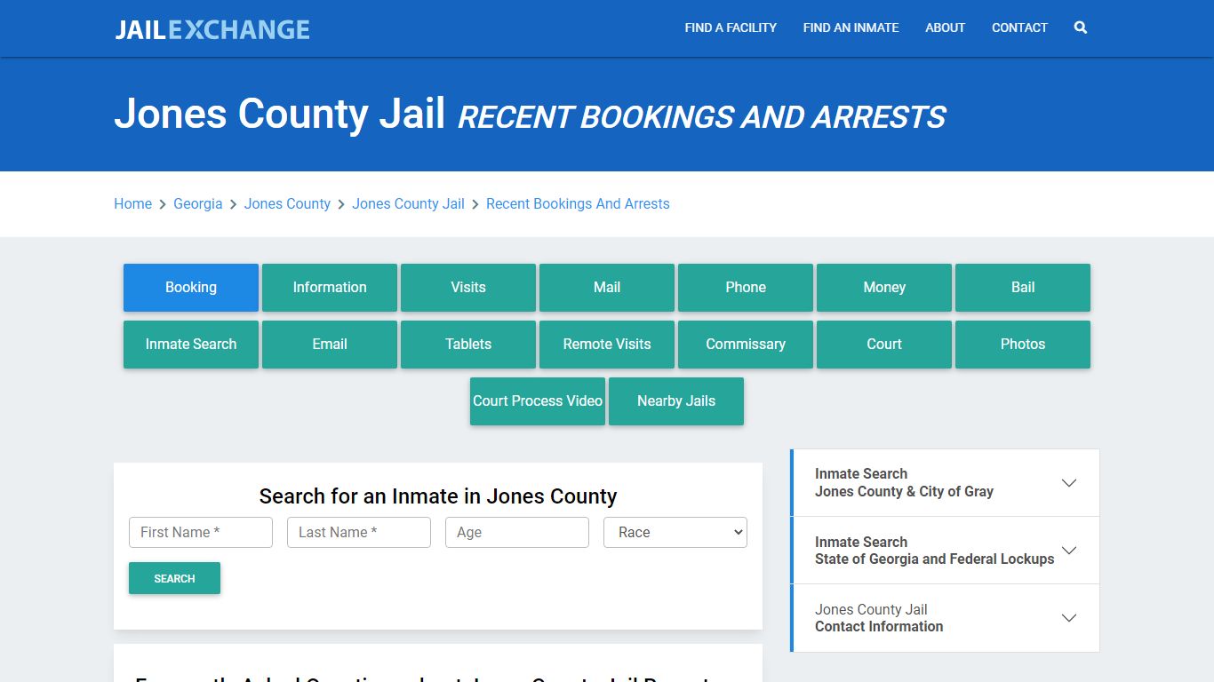 Jones County Jail GA Recent Arrests and Bookings - Jail Exchange