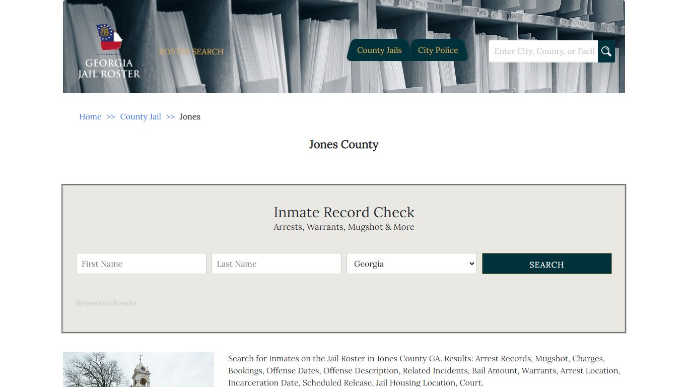 Jones County - Georgia Jail Inmate Search